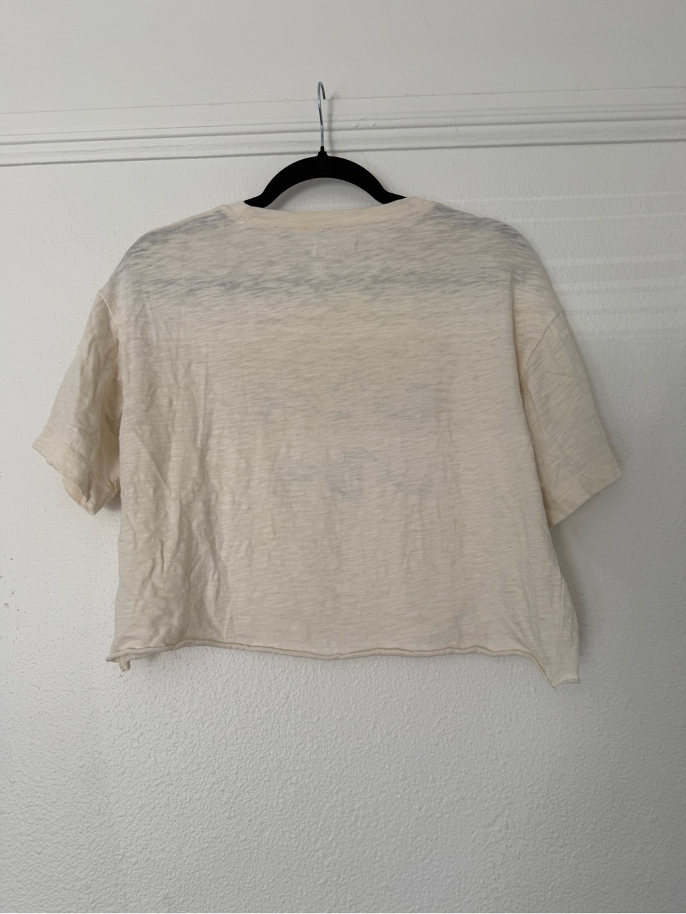 Madewell Cropped Hem Ivory Wave Graphic Crop Tee - Picture 2 of 4
